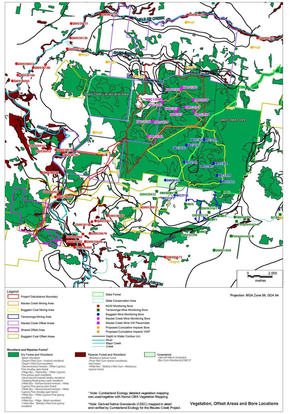 Figure G2: Vegetation, Offsets Areas and