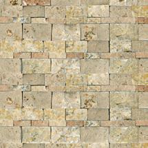 Rectangular rough-hewn stones work together create an organic look in your den or around the fireplace.
