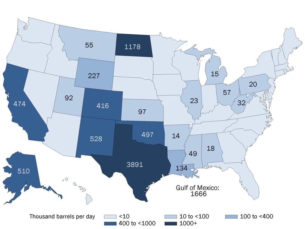 Crude Oil Production by State NOTE: Data shown are monthly,
