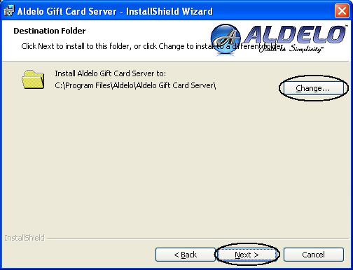 Figure 2-5 Select a destination folder for the installation on the following screen by clicking
