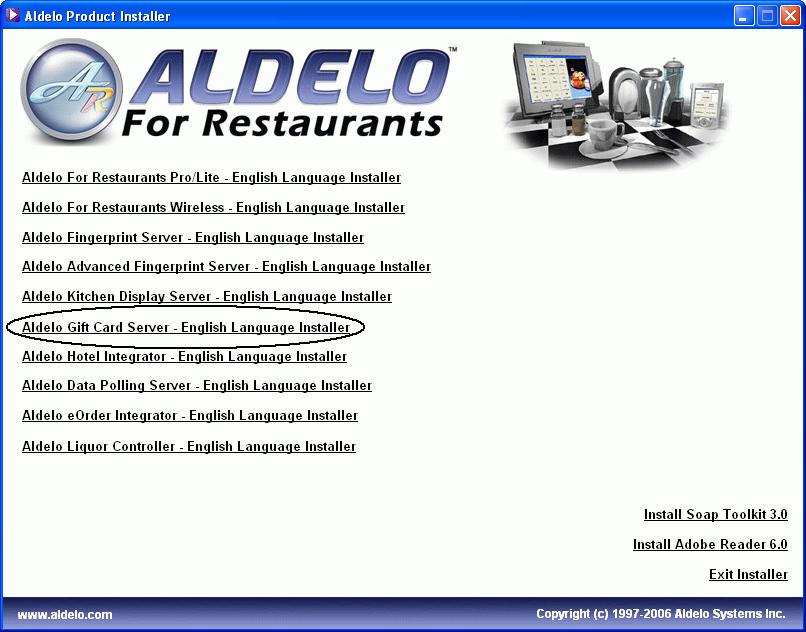 5 Chapter 2 Installation Install the Aldelo Gift Card Server software on a network computer at your company s headquarters location.