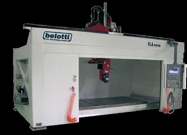 04. 5-axis machining centre: - FLA 4018 The new generation of the FLA series combines the productivity of a high speed milling machine to the potential of a mobile bridge machining centre.