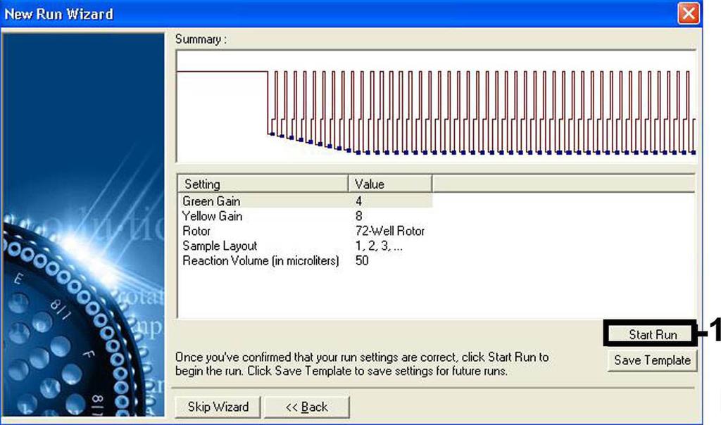 10. The gain values determined by the channel calibration are saved automatically and are listed in the last menu window of the programming procedure (Figure 7). Click Start Run. Figure 7.