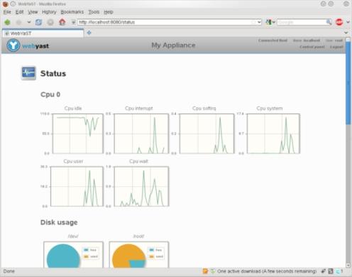 Manage with WebYaST Web-based management interface for full visibility into the configuration, health and performance of your SUSE Linux Enterprise Configuration of software appliances (Modules