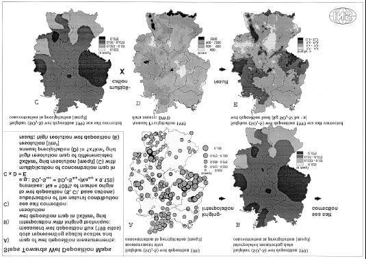 Annual wet deposition maps presently are calculated for the years 1987 to 1989 and 1993 to 1995. Figure 9: Main procedures of mapping wet deposition loads in Germany 3.