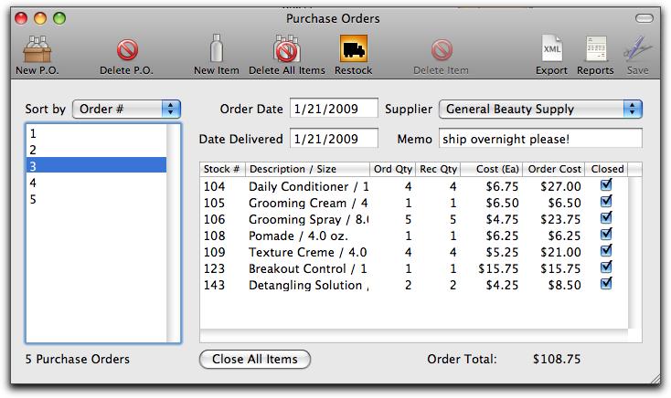 Purchase Orders: Creating Purpose Automatically create purchase orders of all items needed from an individual supplier based on the quantities you set up for the products.