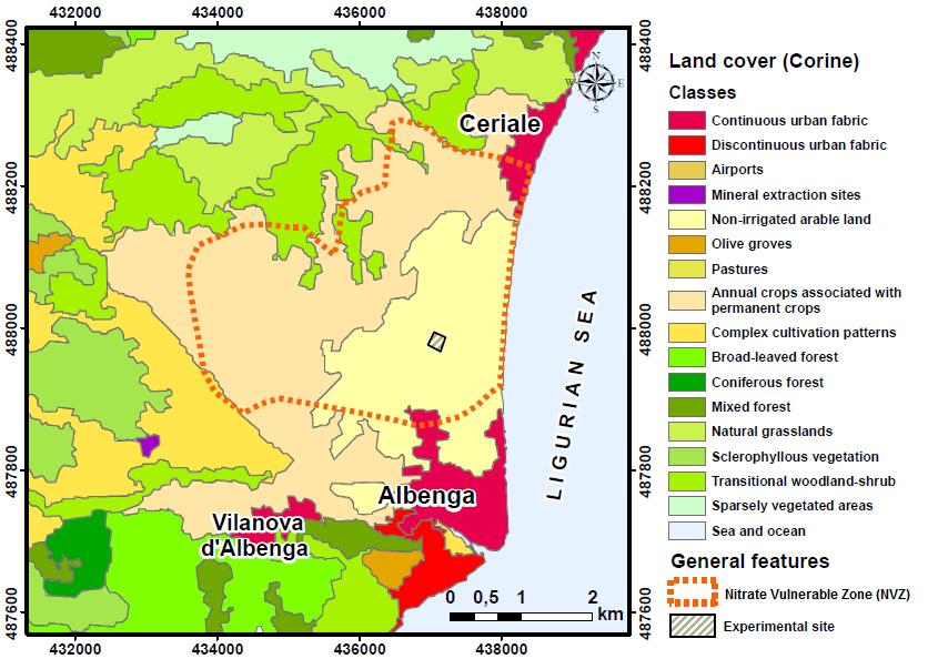 Land cover map of Albenga and