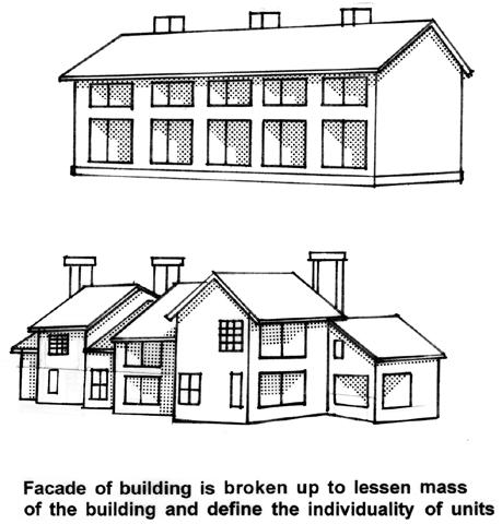 Design Guidelines 18.24 c. Because multi-family residential projects are usually taller than one story, their bulk can impose on surrounding uses.