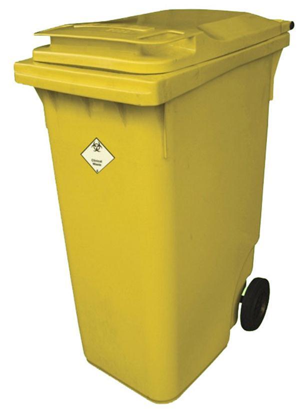 Typical Infectious Waste Trolley Hard plastic container with a lid and push bar Durable and easy
