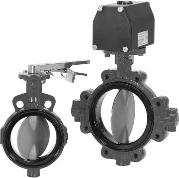 F611 Wafer style resilient seated bi-directional butterfly valve in sizes 50-300mm to 1600 kpa. F612 Lugged style resilient seated bi-directional butterfly valve in sizes 50-300mm to 1600 kpa.