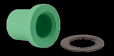 End cap Material: PP-R Colour: Green Standards: EN ISO 15874 Product line: Ø 20 250 Processing: Type A: Socket welding Type B: Butt welding Type A Type B Flange adapter with gasket Material: PP-R