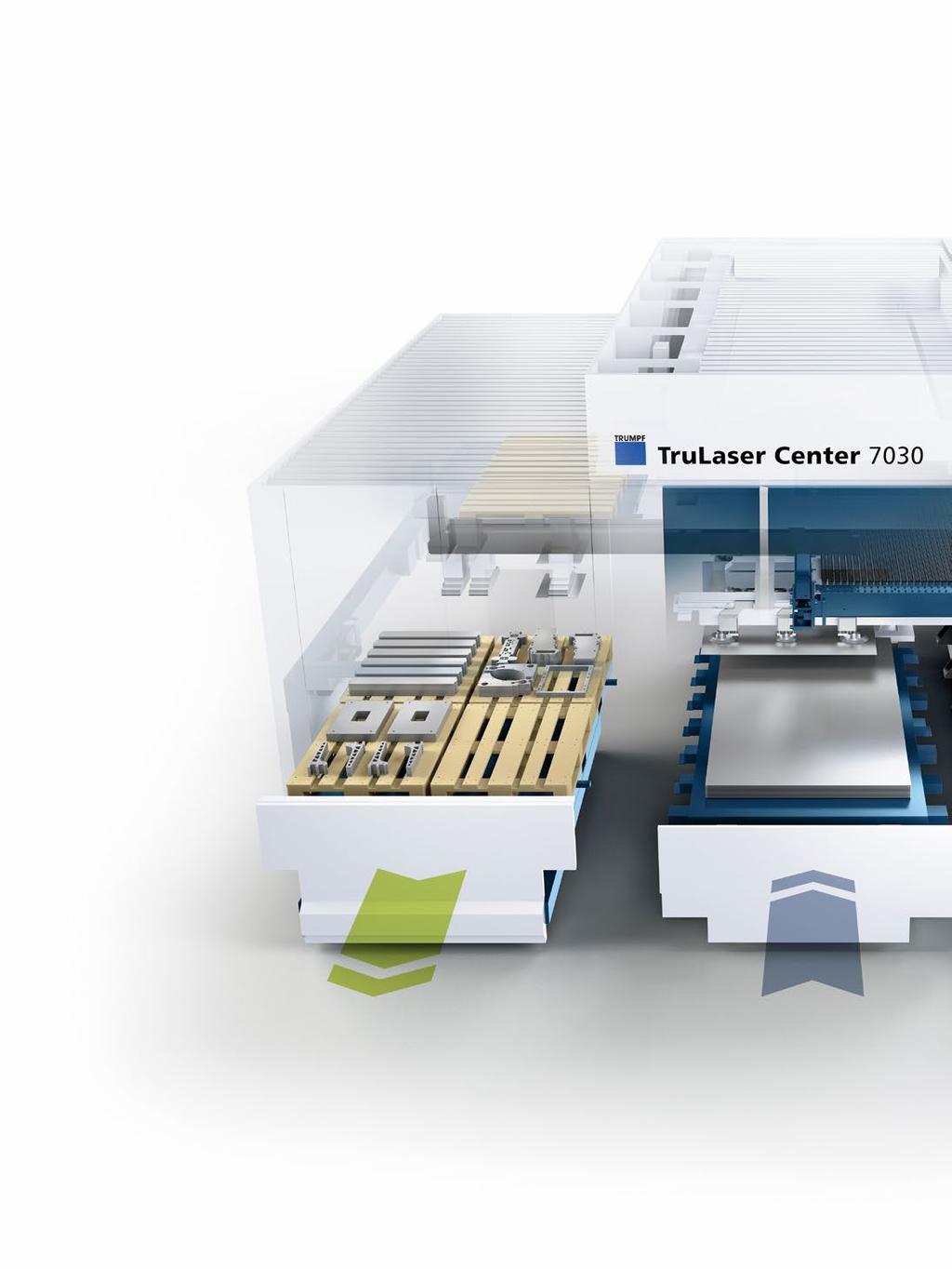40 Products Center 7030 Make short work of your laser production processes This fully automated complete concept reduces your processing costs by up to 30% and opens up unprecedented opportunities