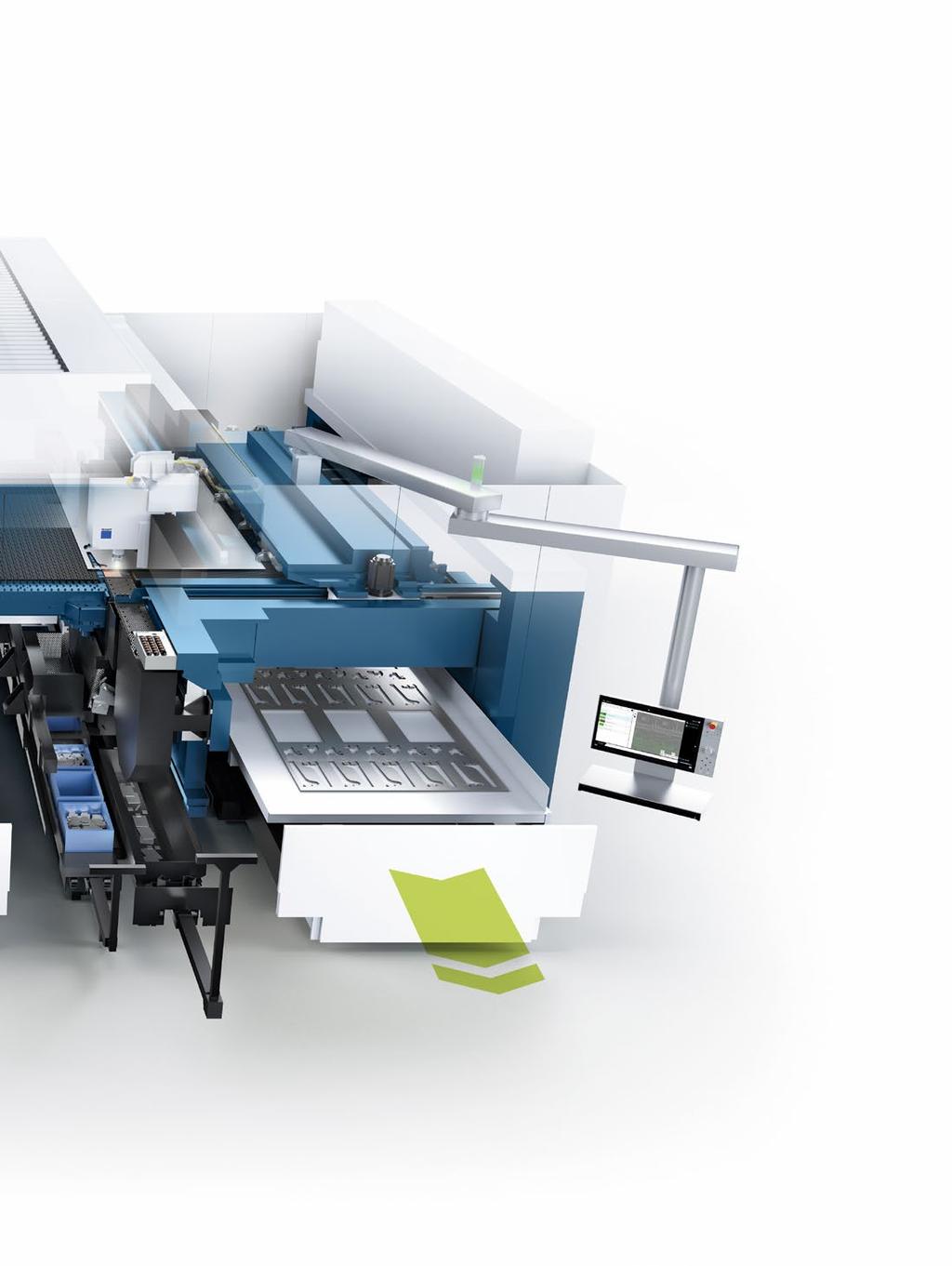 Center 7030 Products 41 The Center 7030 integrates for the first time ever all of the laser cutting processes in one single machine.