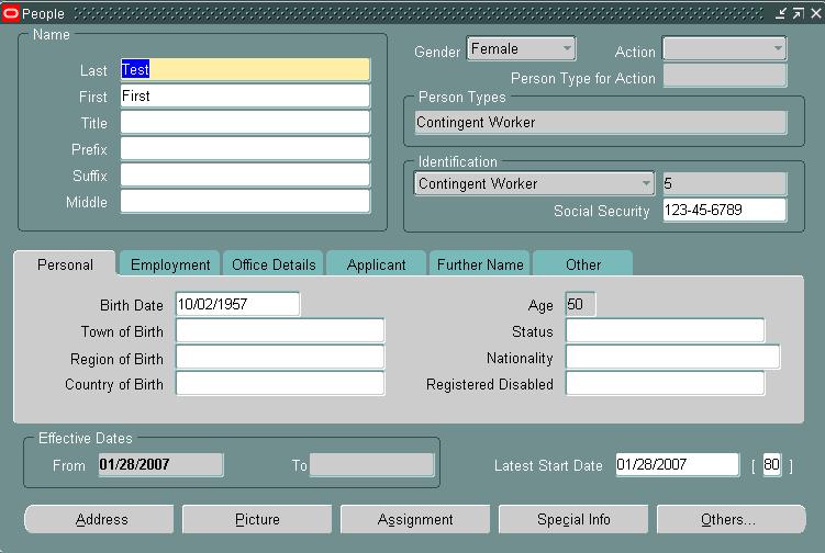 Setting up Contingent Worker in HRMS: The following screen shots explain the setups for this.