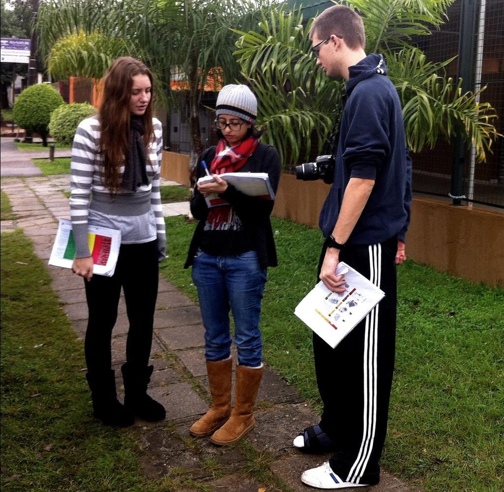 Data Collection Groups of two or three students went to pre-established