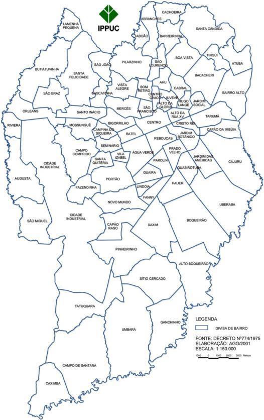 Appendix A: Curitiba Map with Labelled Neighbourhoods