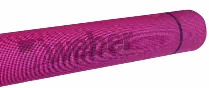 3 MESH REINFORCEMENT TO weberpral The ability of the render to resist cracking and spread any stresses transmitted from the substrate can be increased by the inclusion of pink weber standard mesh