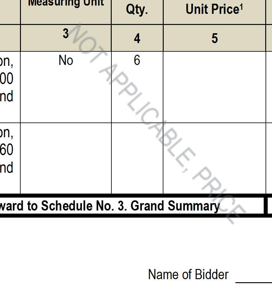 Section 2 - Bidding Forms 28 Schedule No.