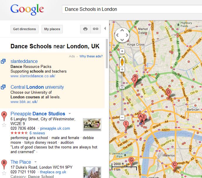 Google Places Google Places is the best of the business listings.