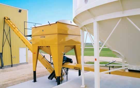 with available side wall extensions Adjustable legs allow clearance for seed treater Designed to be permanently or