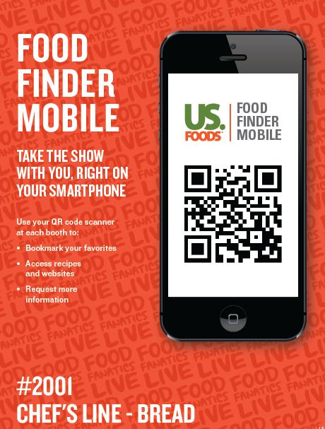 Food Finder QR Code Scanner Each booth will feature a booth sign which contains a unique QR code, vendor booth number and name.