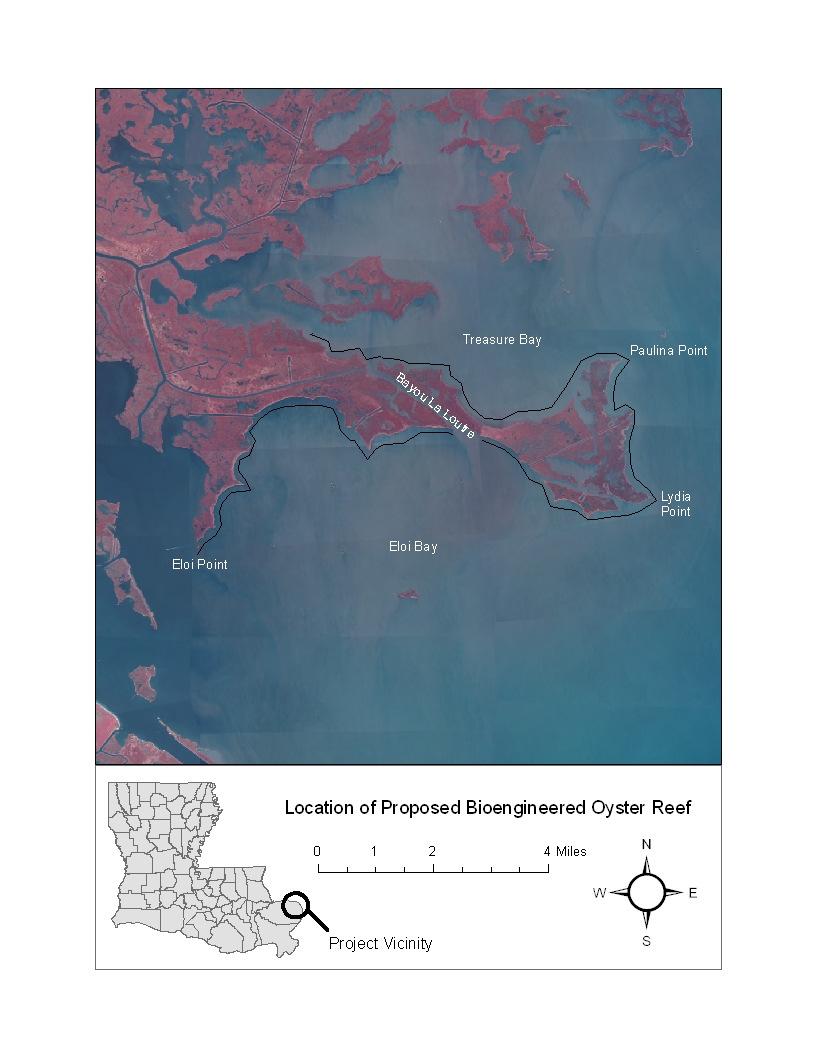Living Shoreline Demonstration Project (PO-148) Funding: CIAP Project Purpose: Provide shoreline protection to as much as 21 miles of shoreline from EloiPoint to mouth of Bayou La Loutre around Lydia
