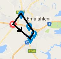 Figure 35 in Appendix A shows the route schedule followed by the SAPO with one vehicle used to service each district, apart from the Middelburg, Emalahleni and Emalahleni shuttle region, which are
