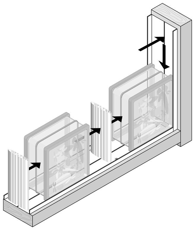 Install the side channels in the same manner making sure they are plumb before attaching with screws. E.