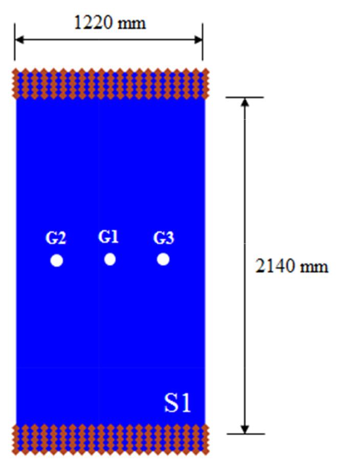 Fig. 4. Scheme of the strain gauges. Fig. 5. Notation to indicate each type of result. was used in the test. In Fig. 3, S1 stands for the steel plate specimen.