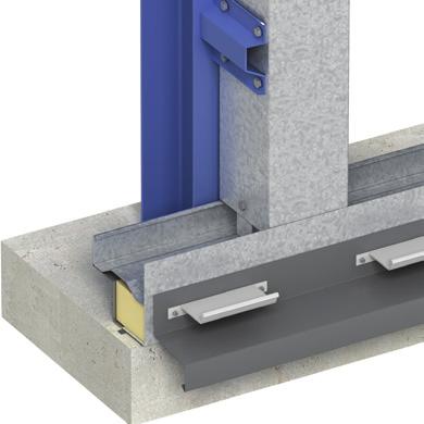 Ensure that bearers are accurately lined and levelled Min 130mm 1 Site-applied PIR insulation or gun applied fire-rated insulation Min 50mm Min 130mm Horizontal intermediate support a Fit galvanised