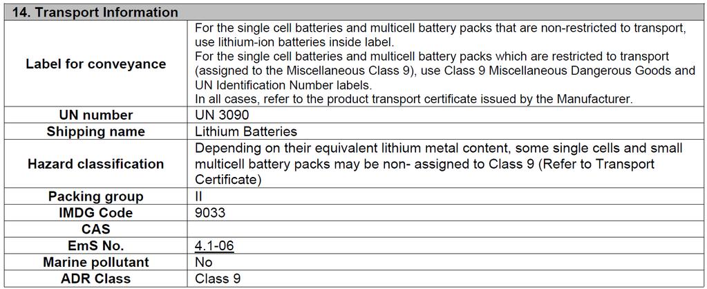 BATTERIES HOW TO IDENTIFY Each manufacturer of batteries need to have a so called MSDS Material Safety Data Sheet or PSDS