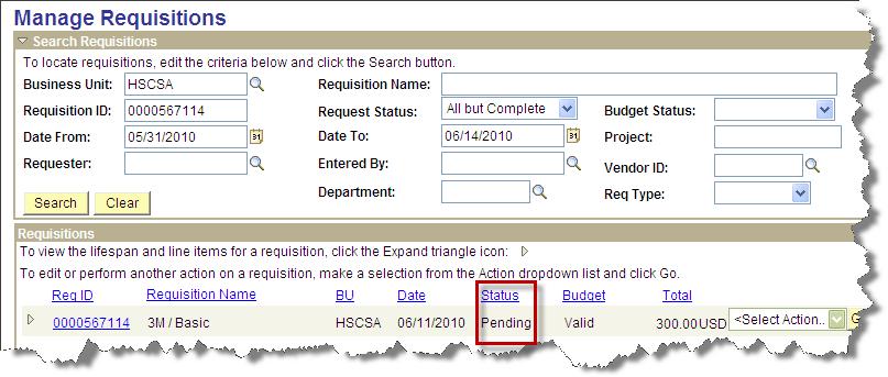 How to place a Requisition Status to Open Placing a requisition with a status of Open allows a requisition to be available for editing and prevents approvers from viewing the requisition within the