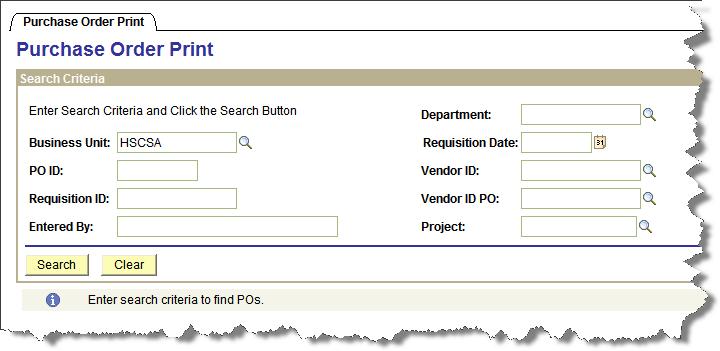 Business Unit: Do Not Change Requisition ID: Used to search for a specific REQ ID Status: Used to search for REQs with a specific status Entered By: Used to search by Requester