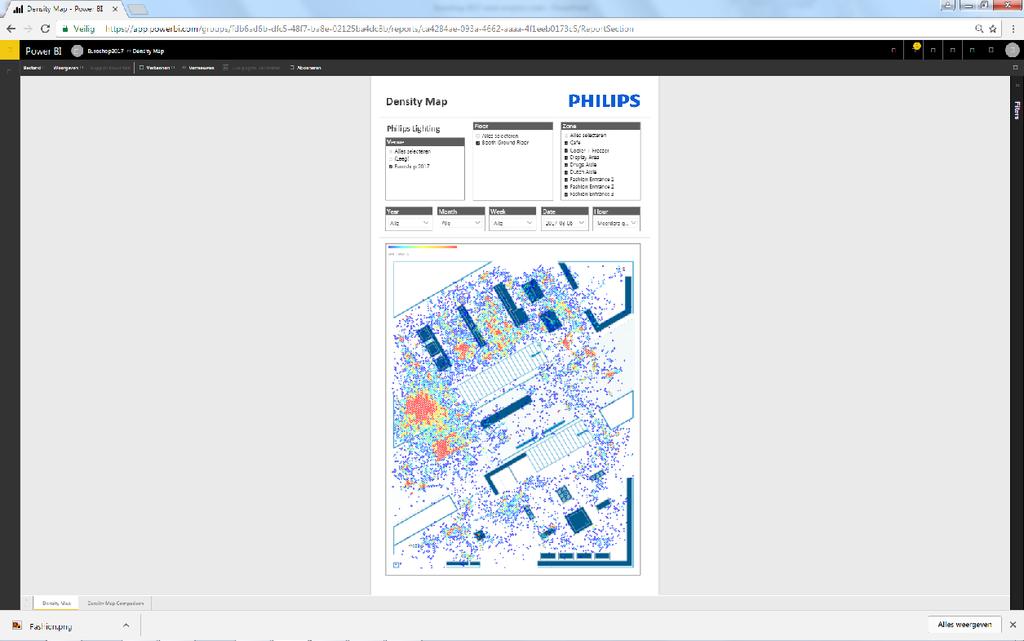 Insight from location analytics Data samples taken from Philips