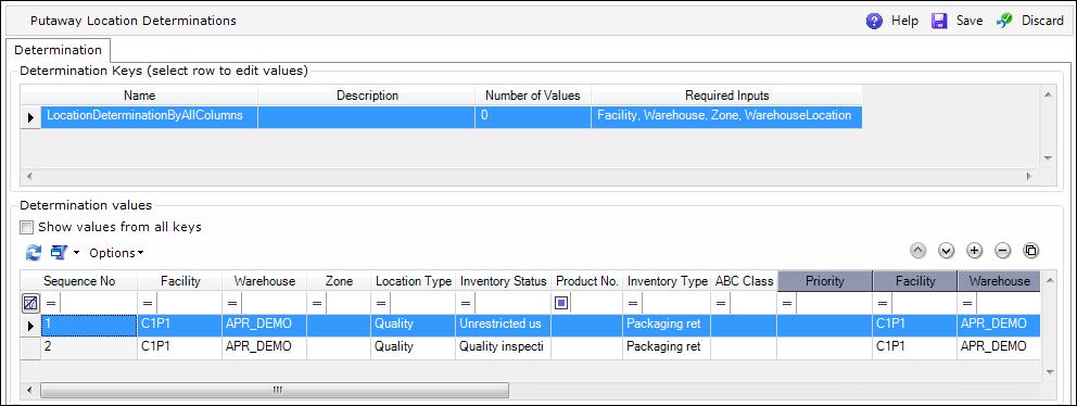 Inventory Putaway DELMIA Apriso 2017 Implementation Guide 7 Determinations can be defined and amended in Determination Manager in Process Builder.
