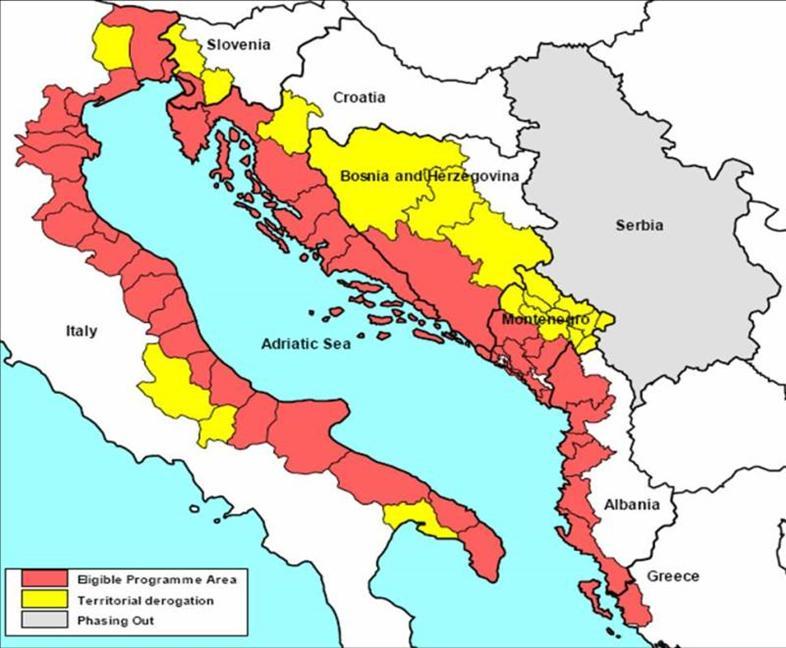 Project partnership and target area Adriatic relevance a wide partnership 8 Countries: Italy, Albania, Slovenia, Croatia, Bosnia and Herzegovina, Serbia, Montenegro, Greece 18 project partners
