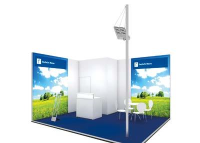 modular ceiling sections and standard add-on elements offers plenty of scope for customized stand design Type C stand from 125 per m 2 Fresh new
