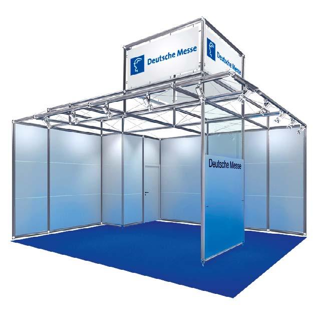 Modular stands Deutsche Messe Line stand High-quality system stand for stand areas of 20 m 2 and larger. Rental price for basic fittings, including assembly and dismantling: 148 per m 2 and event.