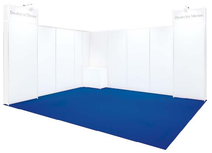 Deutsche Messe Modular stands Slim stand Minimum modular stand design with no ceiling construction, recommended for smaller stand sizes.