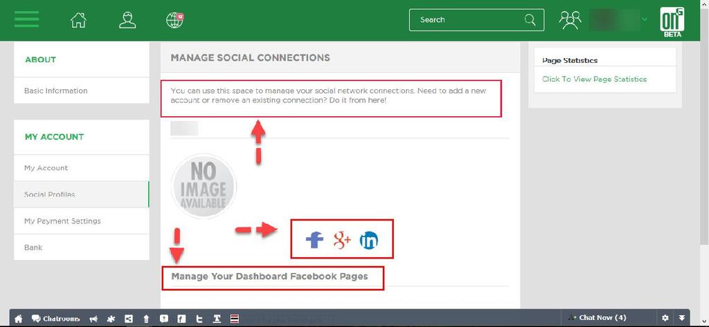 8 Page Next YOU WILL BE TAKEN TO THE PAGE TO "MANAGE YOUR SOCIAL CONNECTIONS" STEP 3 - VIEW SOCIAL FEEDS