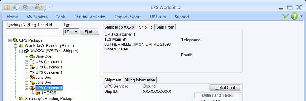 Read the instructions on how to void a shipment and click OK. The Shipment History window appears and the last shipment you processed is highlighted. 3. Confirm the correct shipment is highlighted.