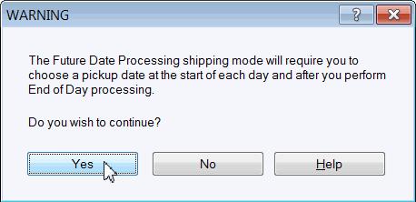 Shipping Processing shipments with future pickup dates With WorldShip Future Date Processing, you can process shipments with a pickup date of up to 183 calendar days in the future.