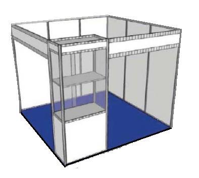 Cabinet will be built into pre-fabricated booth