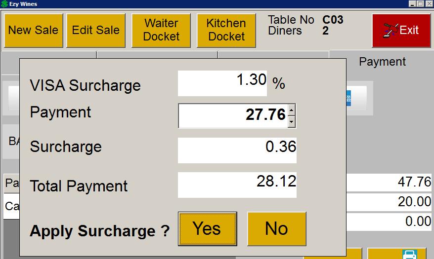 Sales POSPDA Payment Tab Payments tab have been