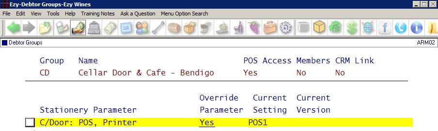 Stationery Settings On Debtors System parameter set to Yes.