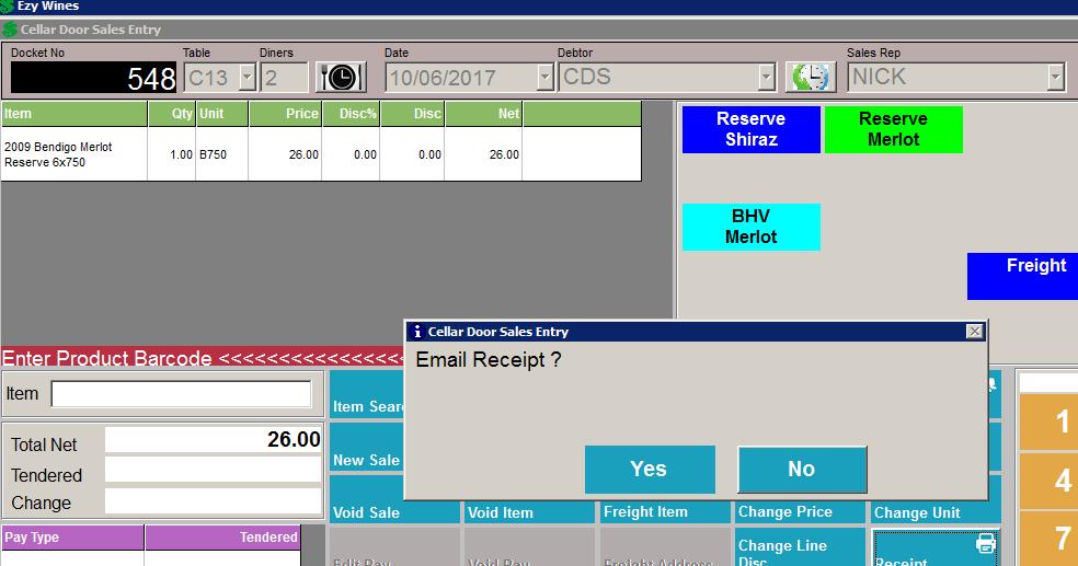 System Administration User Access User POS Access Email Receipt No Email Only Receipt will only be emailed Email & Print Receipt