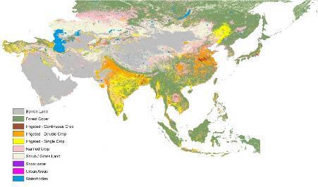 stm Irrigated/Rainfed area maps Irrigated areas of Asia, 2010 @ 500 meter Irrigated and rainfed area map,