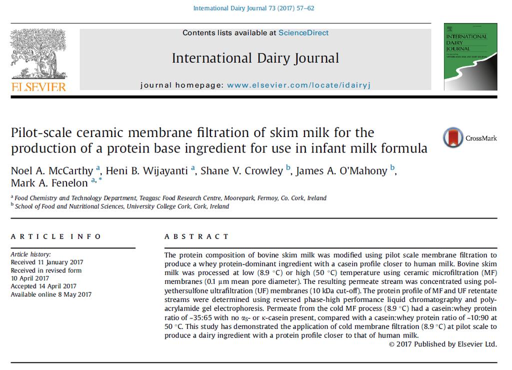Next Generation Infant formula Manufacture Funding: Food Institute & Research Measure (FIRM) Skim milk manufacture Typical Road Map for Infant Formula Manufacture Milk producer 1 Milk Processor 1
