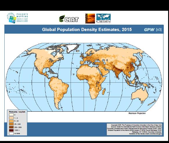 Population Growth Global population density World population to rise from 7 billion today to 9 billion by 2050.