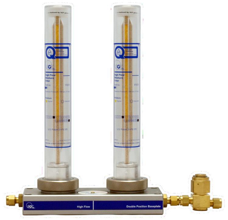 Super Clean TM Gas Filters for LC/MS To meet the high flow needs of the LC/MS system, the hydrocarbon or moisture filled cartridges are positioned and placed in parallel.